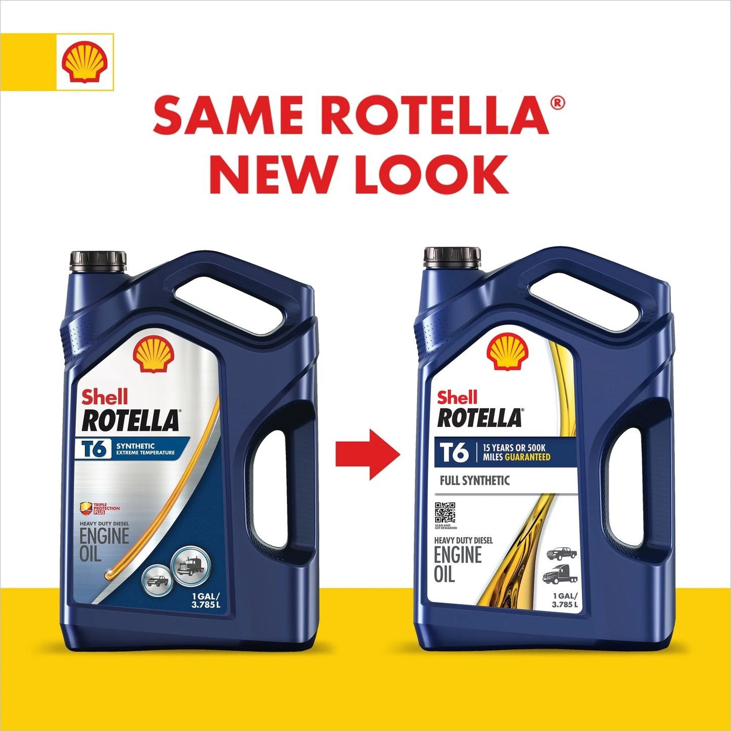 Shell T6 Full Synthetic 5W-40 Diesel Engine Oil, 1 Gallon