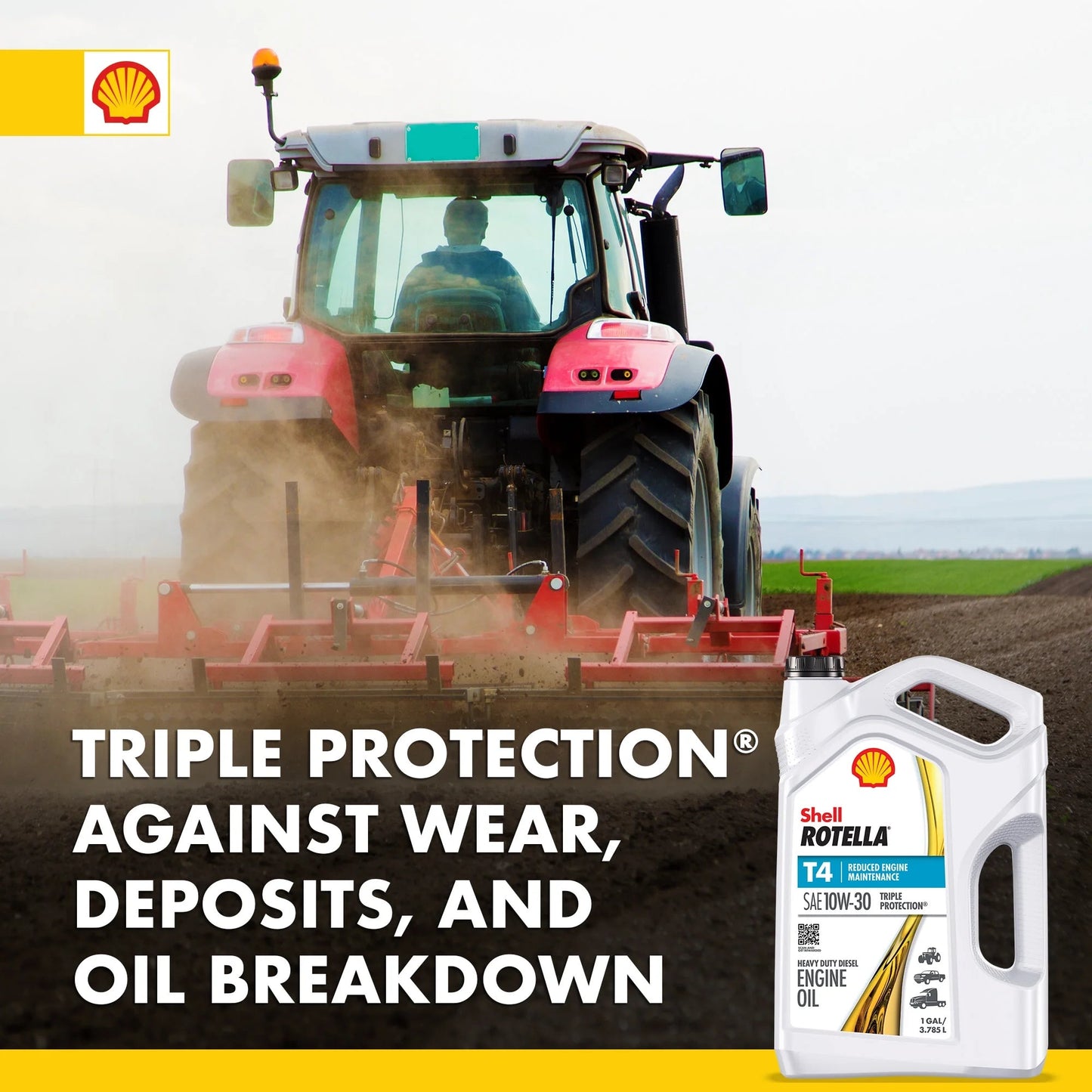 Shell T4 Triple Protection 10W-30 Diesel Engine Oil, 1 Gallon