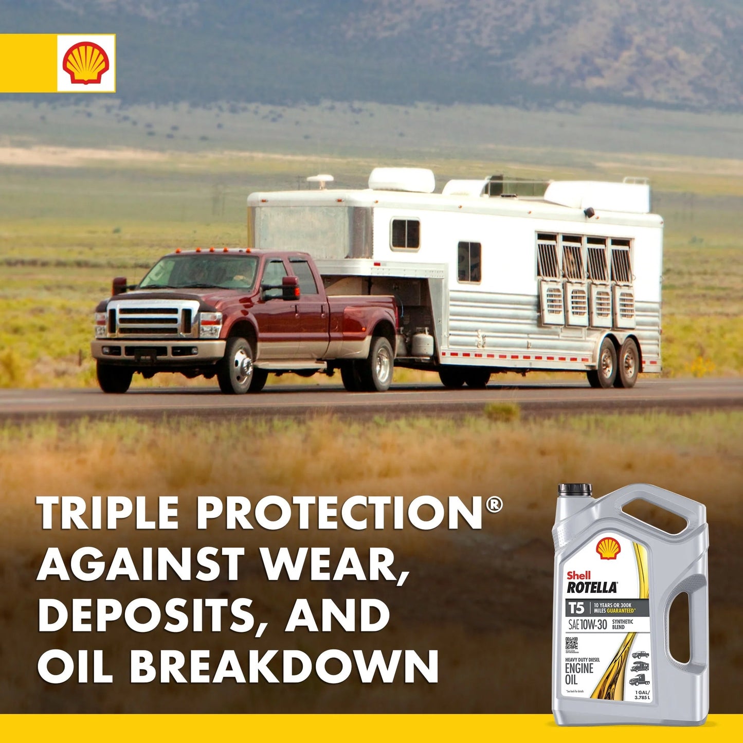Shell T5 Synthetic Blend 10W-30 Diesel Engine Oil, 1 Gallon