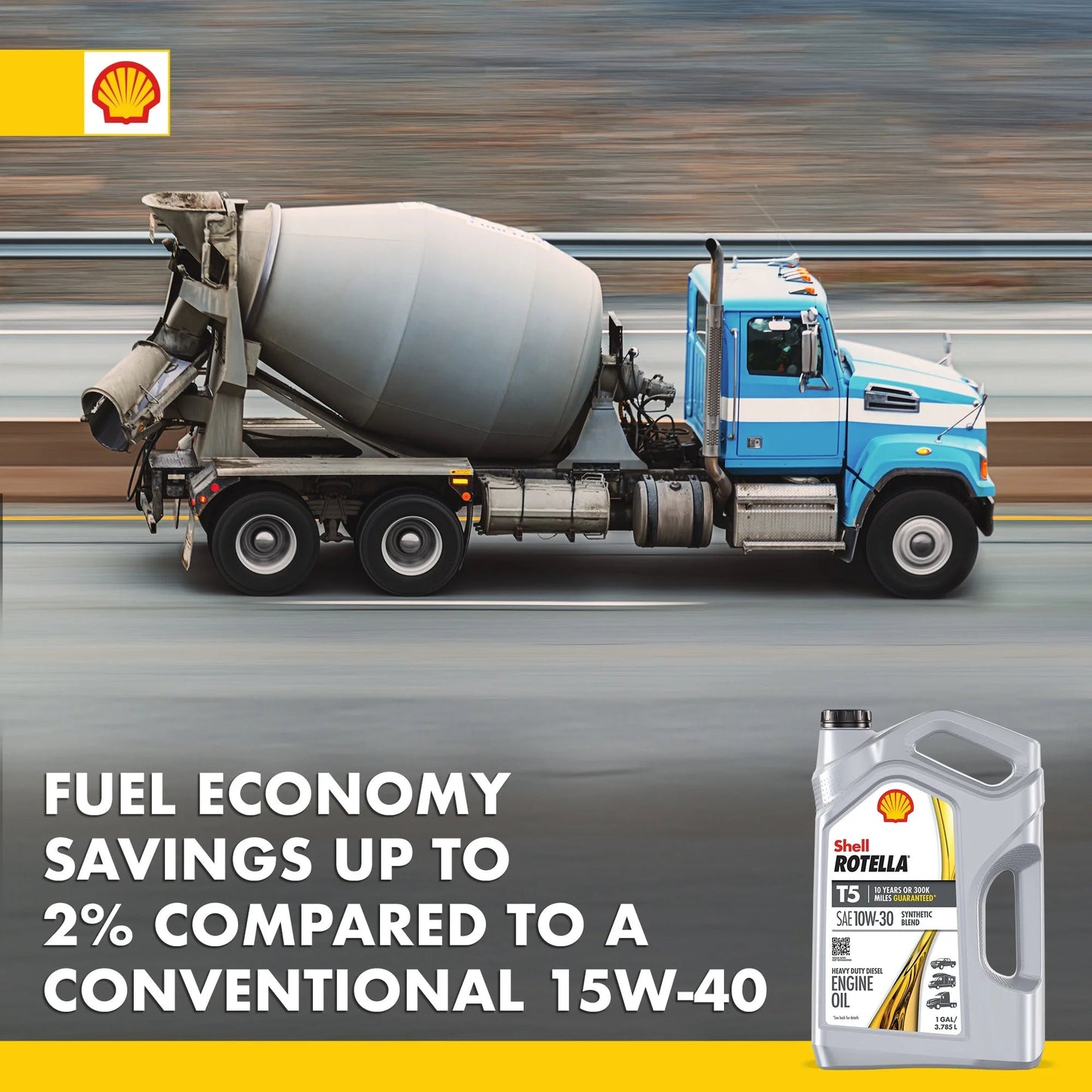Shell T5 Synthetic Blend 10W-30 Diesel Engine Oil, 1 Gallon