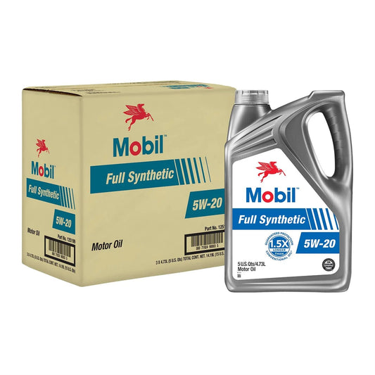 Mobil Full Synthetic Motor Oil 5W-20, 5 Quart, Case of 3