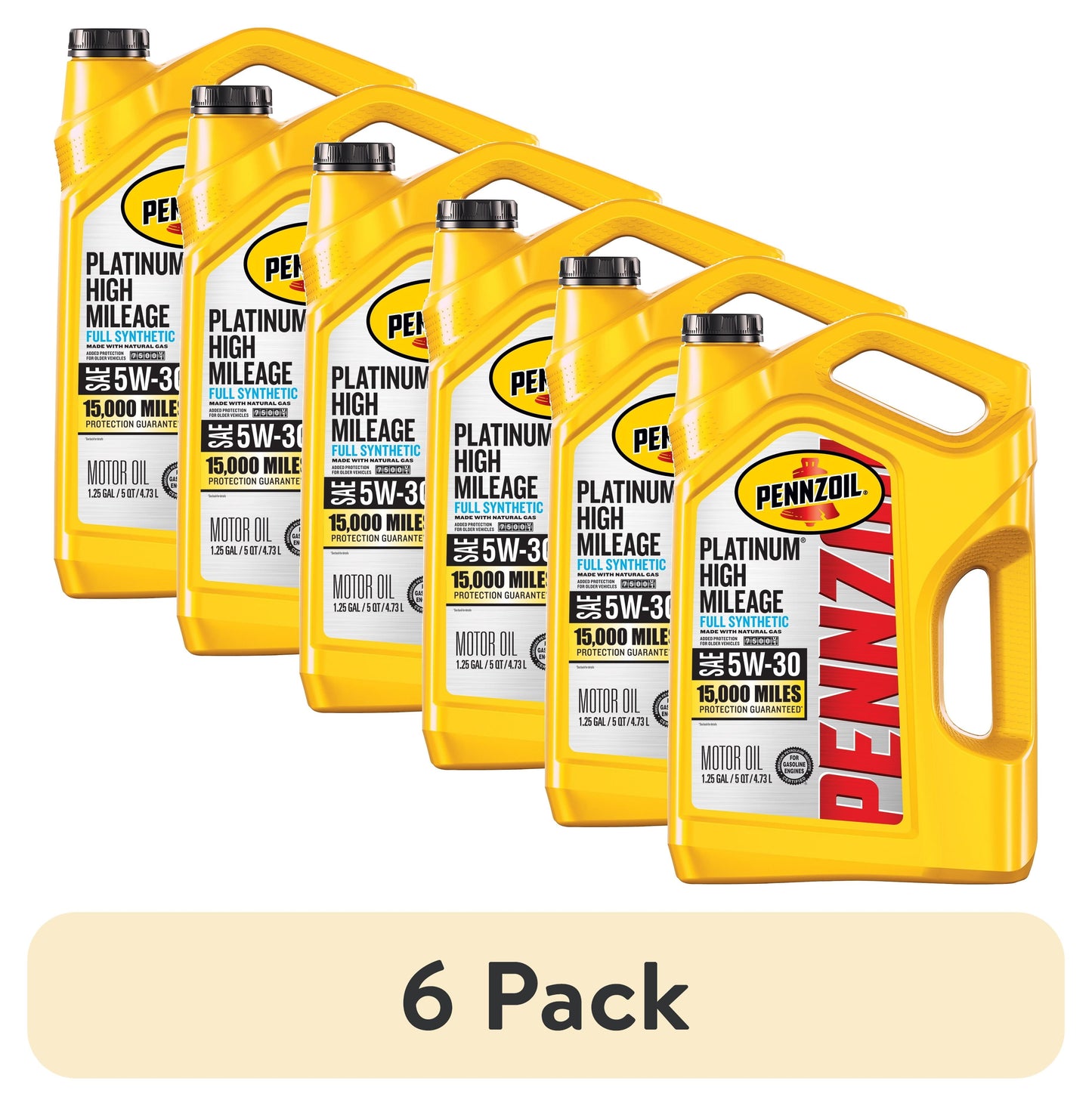 Platinum High Mileage Full Synthetic 5W-30 Motor Oil, 5 Quart